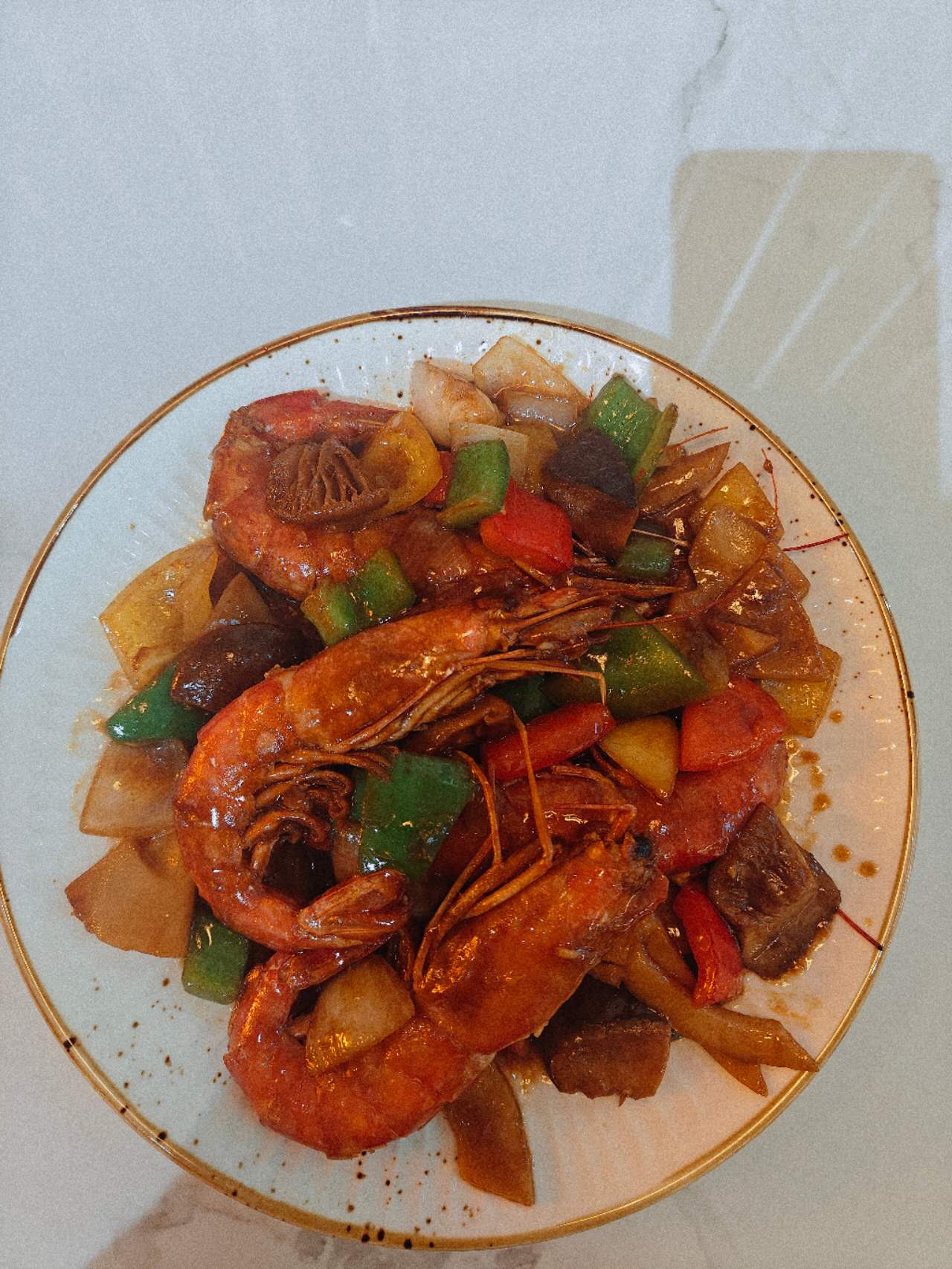 Langostinos con salsa de soja