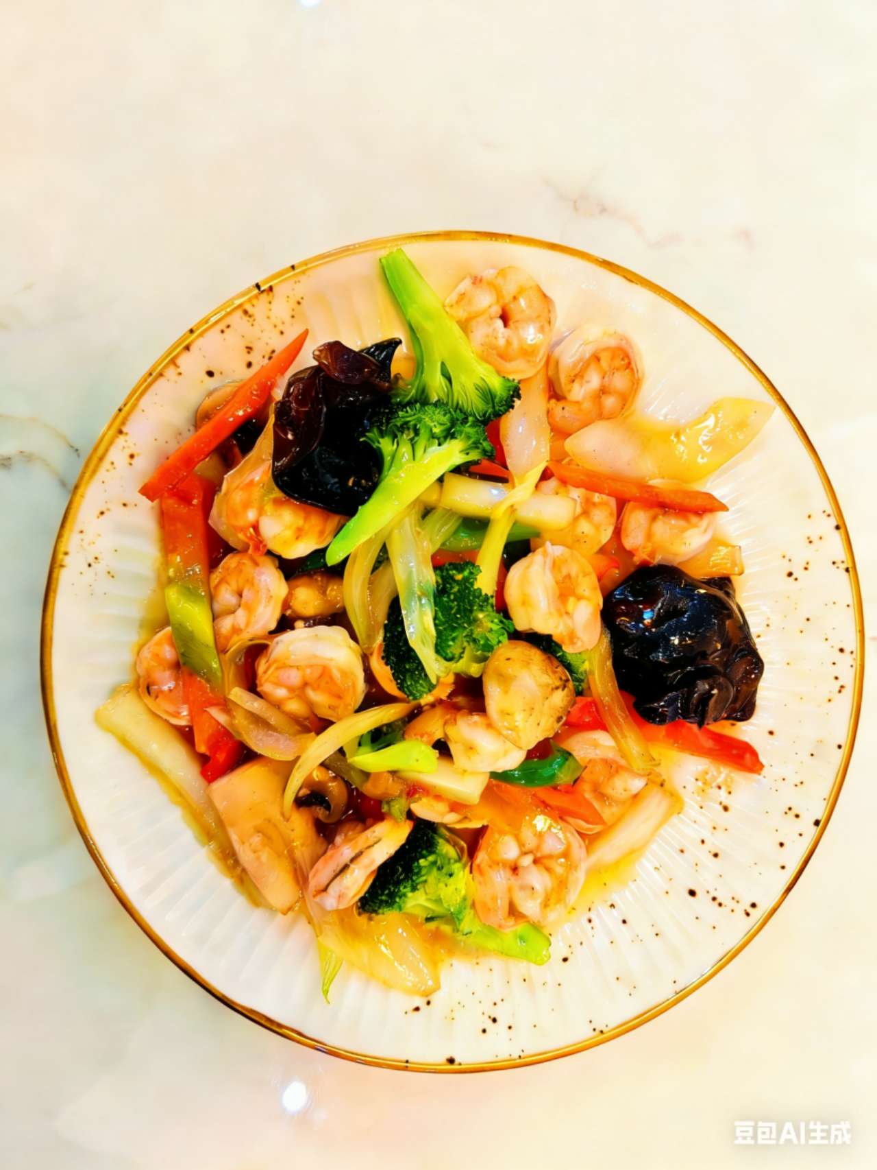 Gambas con verduras